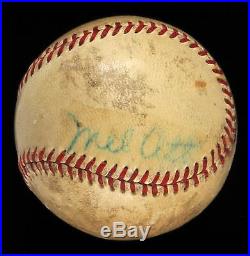 1947 Mel Ott Signed Autographed Game Used National League Baseball With JSA COA