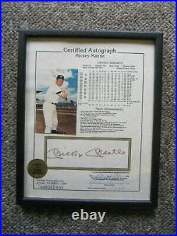 1984 Mickey Mantle Certified Autograph framed with COA