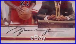 1990s Michael Jordan Framed Autographed 25 X 16 Photo With Coa Chicago Bulls