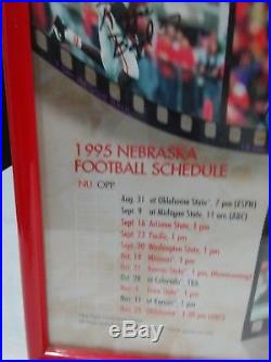 1995 Nebraska Cornhusker Schedule Poster Autographed With Coa Sticker Rare Find