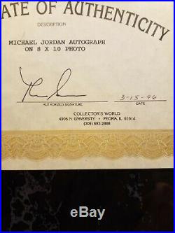 1996 Michael Jordan autographed photo 8x10 plaque with COA