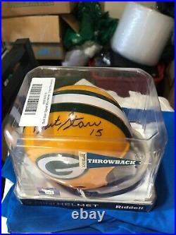 (2) AARON RODGERS BART STARR SIGNED AUTOGRAPHED Mini Helmet with COA