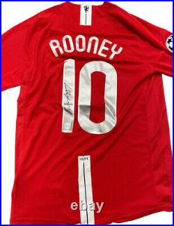 2008 UEFA Champions League Final Shirt Signed By Wayne Rooney 100% With COA