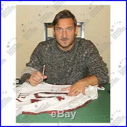 2016-17AS Roma Framed Away Shirt F. Totti Silver Autograph 64x85cm with COA