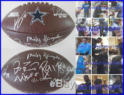2017 Dallas Cowboys, Team, Signed, Autographed, Cowboys Logo Football, Coa, With Proof