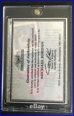 93-94 Season Leaders Michael Jordan Autograph Card With Coa Rare Silver Auto