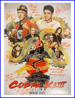 A2 Cobra Kai Poster Signed by 10 Cast Members 100% Authentic With COA