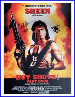 A2 Hot Shots Part Deux Poster Signed by Charlie Sheen 100% Authentic With COA