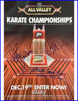 A3 Karate Kid All Valley Poster Signed by Macchio, Kove & Zabka 100% With COA