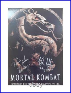 A3 Mortal Kombat Poster Signed by Robin Shou, Linden Ashby Authentic with COA
