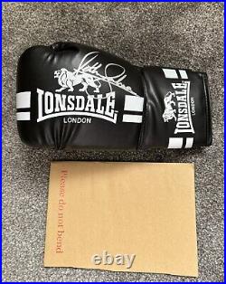 AJ Anthony Joshua Hand Signed Black Lonsdale London Boxing Glove with COA