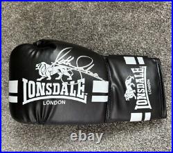 AJ Anthony Joshua Hand Signed Black Lonsdale London Boxing Glove with COA