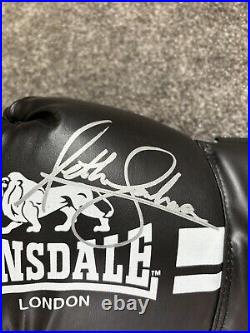 AJ Anthony Joshua Hand Signed Black Lonsdale London Boxing Glove with COA