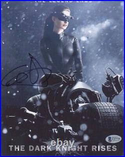 ANNE HATHAWAY Signed Batman Cat Woman 10 X 8 INCH Picture Autograph with COA BAS