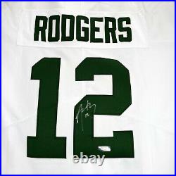 Aaron Rodgers Packers Hand Signed Autographed White Nike NFL Jersey With COA