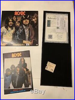 Ac/Dc Bon Scott, signed LP, Highway To Hell, With CoA Ticket Autograph