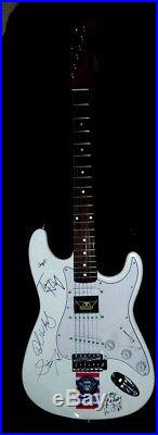 Aerosmith Autographed White Electric Guitar With Coa +tamper Proof Hologram