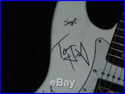 Aerosmith Autographed White Electric Guitar With Coa +tamper Proof Hologram