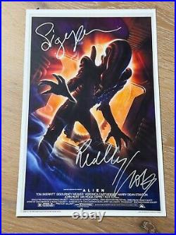 Alien Signed Movie Poster 11x17 with COA Authentic Memorabilia