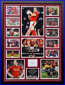 Alun Wyn Jones Signed And Framed Wales Rugby Display With Coa Ospreys Lions