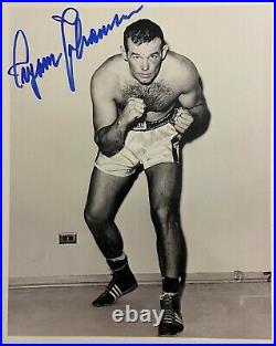 An original signed 10' x 8 photograph by Ingemar Johansson (with COA)