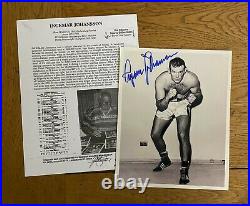 An original signed 10' x 8 photograph by Ingemar Johansson (with COA)