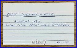 An original signed index card by Primo Carrera (with COA)