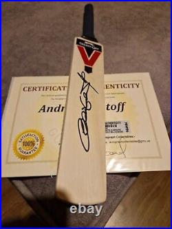 Andrew Flintoff Signed Mini Cricket Bat With COA