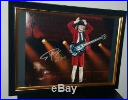 Angus Young Hand Signed Acdc Framed With Coa Original Autographed 8x10