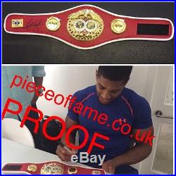 Anthony Joshua Signed Boxing Mini IBF Belt WITH EXACT PROOF AFTAL COA (A)