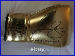 Anthony Joshua signed gold VIP boxing glove with COA