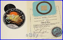Apollo 13 Command Module Seat Fabric=Autographed by all 3 Astronauts with COA
