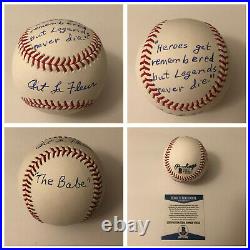 Art Lafleur Signed Baseball with The Sandlot Babe Ruth Quote with Beckett COA