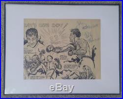 Authentic 1951 Bob Coyne Illustration Autographed By Rocky Marciano With Jsa Coa