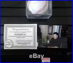 Authentic Muhammad Ali signed baseball in display cube with COA and photo proof