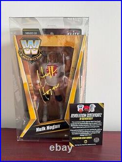 Autographed Hulk Hogan WWE Mattel Elite Series 22 with COA and protective case