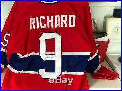 Autographed Maurice Richard Jersey signed with JSA COA