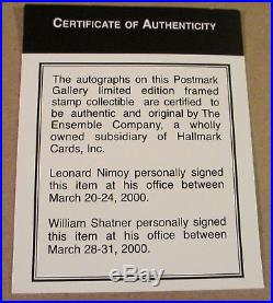 Autographed Signed William Shatner & Leonard Nimoy USPS Star Trek LE with COA