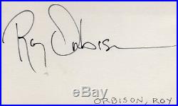 Autographed card with COA signed by ROY ORBISON