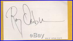 Autographed card with COA signed by Roy Orbison