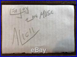 Avicii Signed Autograph With Hand Written Message ENJOY THE MUSIC RARE COA