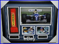 Ayrton Senna Used and Signed 1994 Sabelt Williams Montage Frame with JSA COA