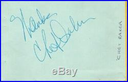 B-CHET BAKER autographed album page with COA