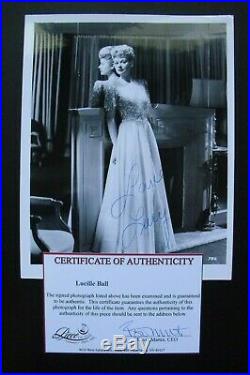 B&W photo signed by LUCILLE BALL, with COA, 8x10