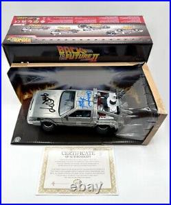 BACK TO THE FUTURE II 2 DELOREAN Signed by MICHAEL J FOX with COA and PICTURE