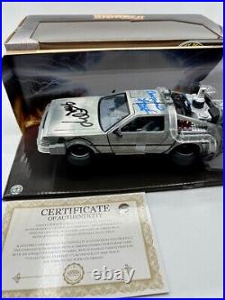 BACK TO THE FUTURE II 2 DELOREAN Signed by MICHAEL J FOX with COA and PICTURE