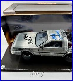 BACK TO THE FUTURE II 2 DELOREAN Signed by MICHAEL J FOX with COA and PICTURE