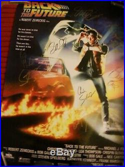 BACK TO THE FUTURE SIGNED UK QUAD POSTER 8 signatures! Silvestri etc with COA
