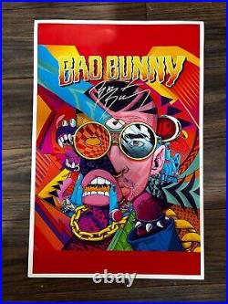 BAD BUNNY MUSIC POSTER 11x17 SIGNED & AUTHENTICATED with COA