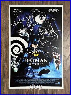 BATMAN RETURNS MOVIE POSTER 11x17 SIGNED & AUTHENTICATED with COA